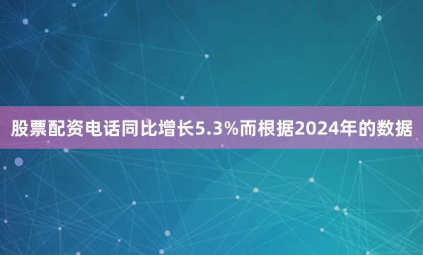 股票配资电话同比增长5.3%　　而根据2024年的数据